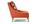 Product Furniture Photography | Melbourne Photography | Orange leather armchair with patterned cushion side view