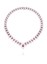 Product Jewellery Photography | Melbourne Photography | Close up of diamond and pink stone necklace on white background